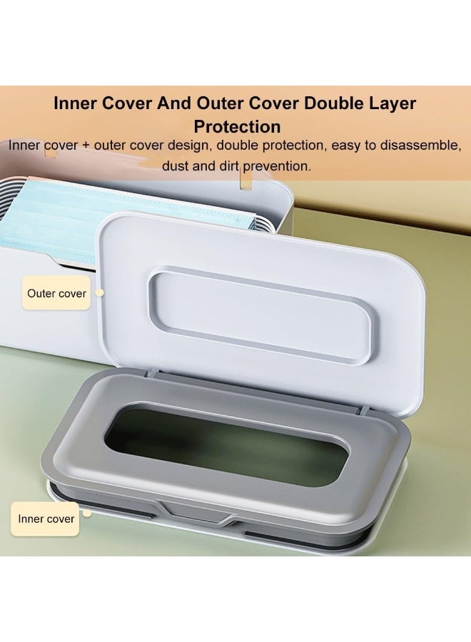 سيوسي Wipe Dispenser Box, Leak-Proof Wet Wipes Container with Flip Lid, Hygienic Storage Case for Toilet Paper, Facial Tissues & Napkins, Nursery & Bathroom Organizer (2-Pack, White) - Image 2